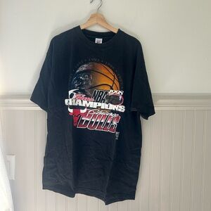 1998 Vintage Chicago Bulls 6-Time NBA Champions XL Logo 7 Black Tee